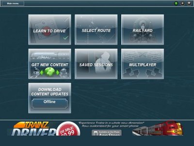 Trainz 12 main menu
